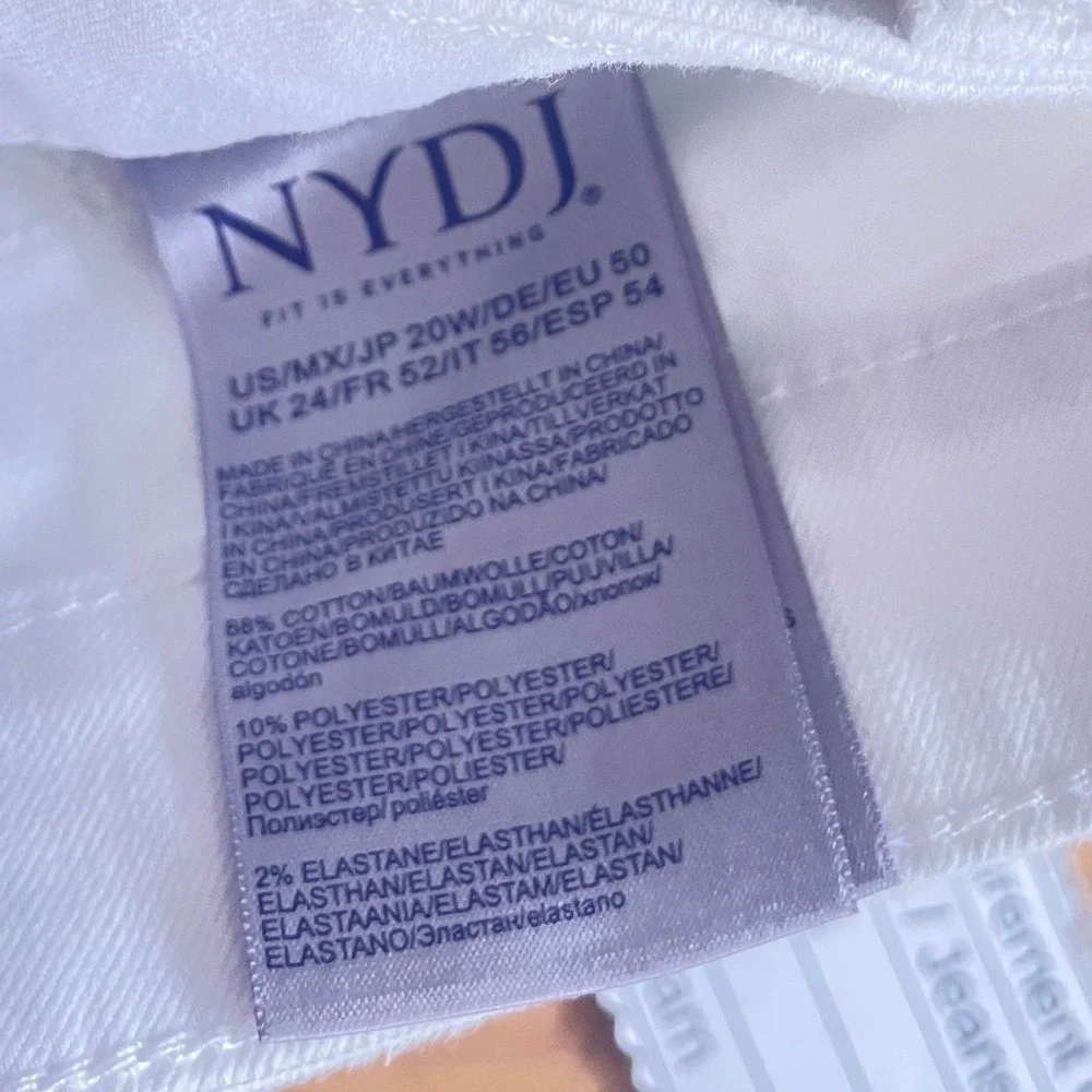 NYDJ Womens White Denim Size 20W Barbara Bootcut Capsule Coastal Vacation